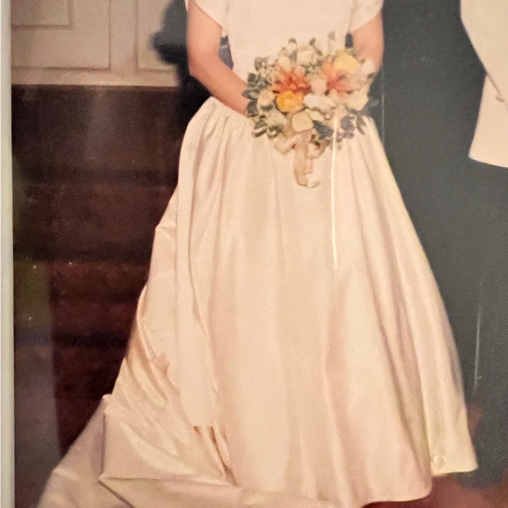 Wedding Dress - cream and taupe